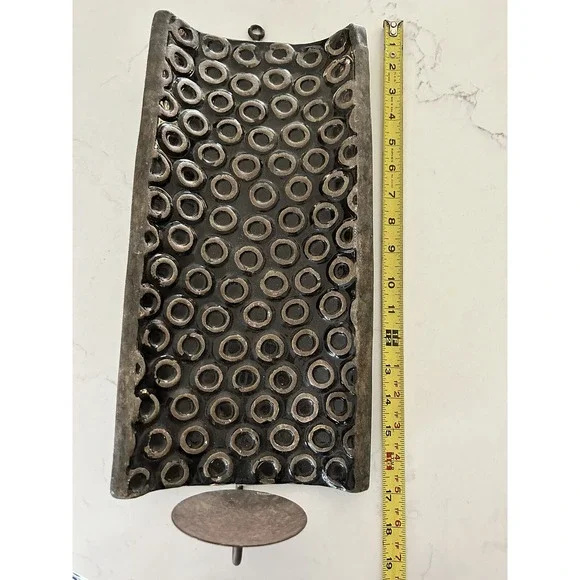 Sconce Large Wall Candle Holder 14x8 Outside/Inside Blue Grey Large - Picture 6 of 8